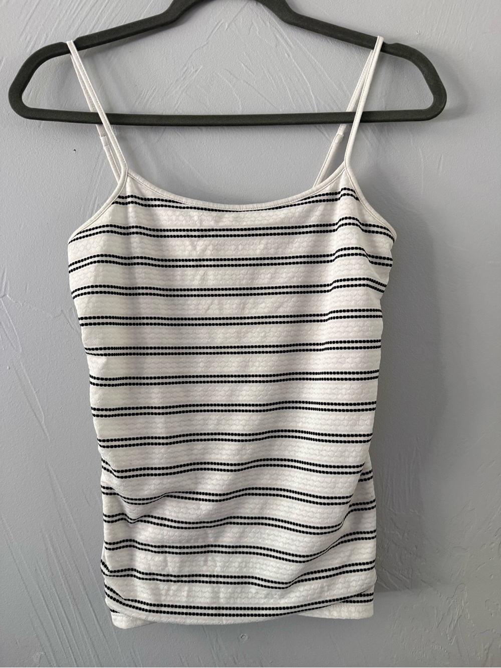 LOFT Outlet Striped Textured Cami Tank White Black Size Small